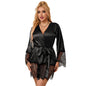 SUBBLIME - 953805 ELEGANTER SPITZENPYJAMAS + TANGA SCHWARZ L/XL