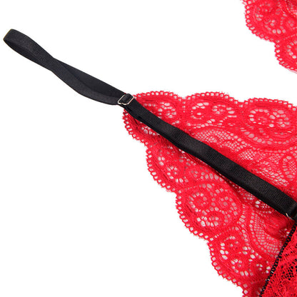 SUBBLIME - 953898 NIGHTDRESS + PANTIES IN SILK AND LACE RED S/M