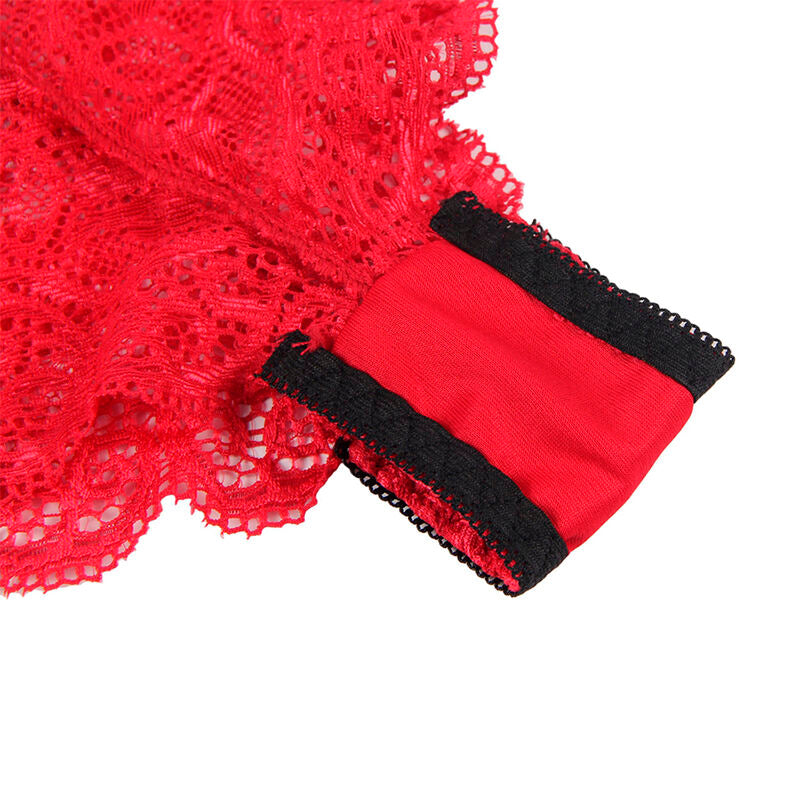 SUBBLIME - 953898 NIGHTDRESS + PANTIES IN SILK AND LACE RED S/M