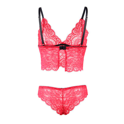 SUBBLIME - 953898 NIGHTDRESS + PANTIES IN SILK AND LACE RED S/M
