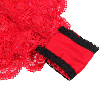 SUBBLIME - 953904 NIGHTDRESS + KNICKERS SILK AND LACE RED L/XL