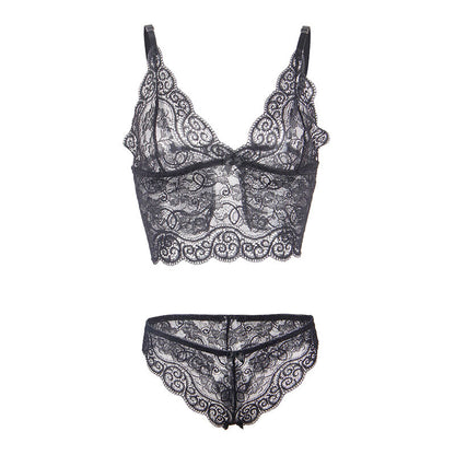 SUBBLIME - 953928 SILK AND LACE NIGHTDRESS + PANTIES BLACK L/XL