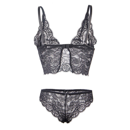 SUBBLIME - 953928 SILK AND LACE NIGHTDRESS + PANTIES BLACK L/XL