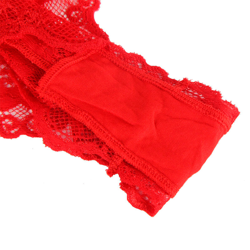 SUBBLIME - 953980 SEXY BODYSUIT WITH RUFFLES + BELT RED L/XL