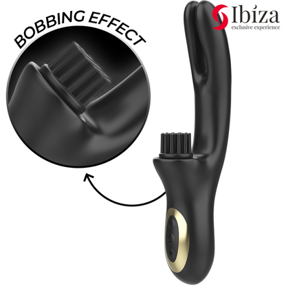 IBIZA - HI-TECH RABBIT BRUSHING MULTICELL CLITORAL AND DUAL WAVE VIBRATOR