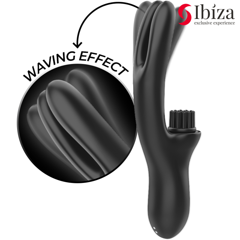 IBIZA - HI-TECH RABBIT BRUSHING MULTICELL CLITORAL AND DUAL WAVE VIBRATOR