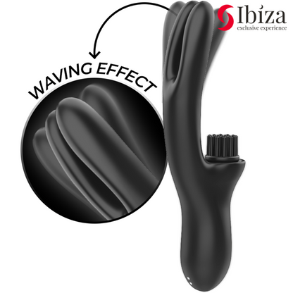 IBIZA - HI-TECH RABBIT BRUSHING MULTICELL CLITORAL AND DUAL WAVE VIBRATOR