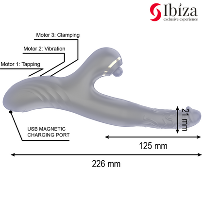 IBIZA - TWO DRAGONS DUAL VIBRATOR BLACK