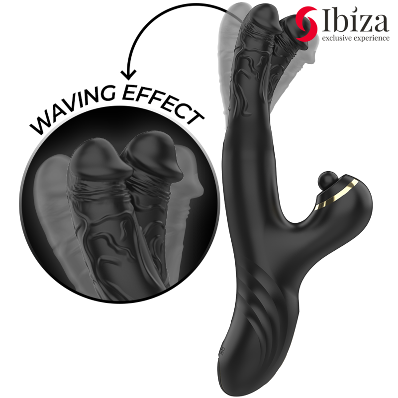 IBIZA - TWO DRAGONS DUAL VIBRATOR BLACK