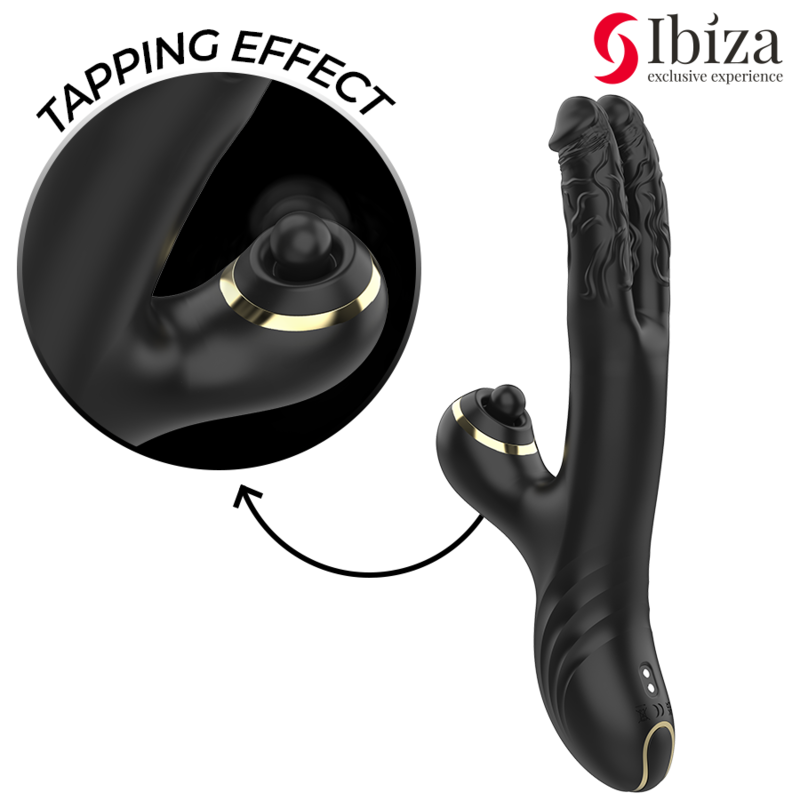 IBIZA - TWO DRAGONS DUAL VIBRATOR BLACK