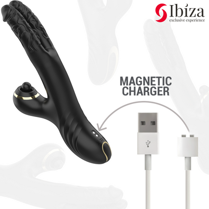 IBIZA - TWO DRAGONS DUAL VIBRATOR BLACK