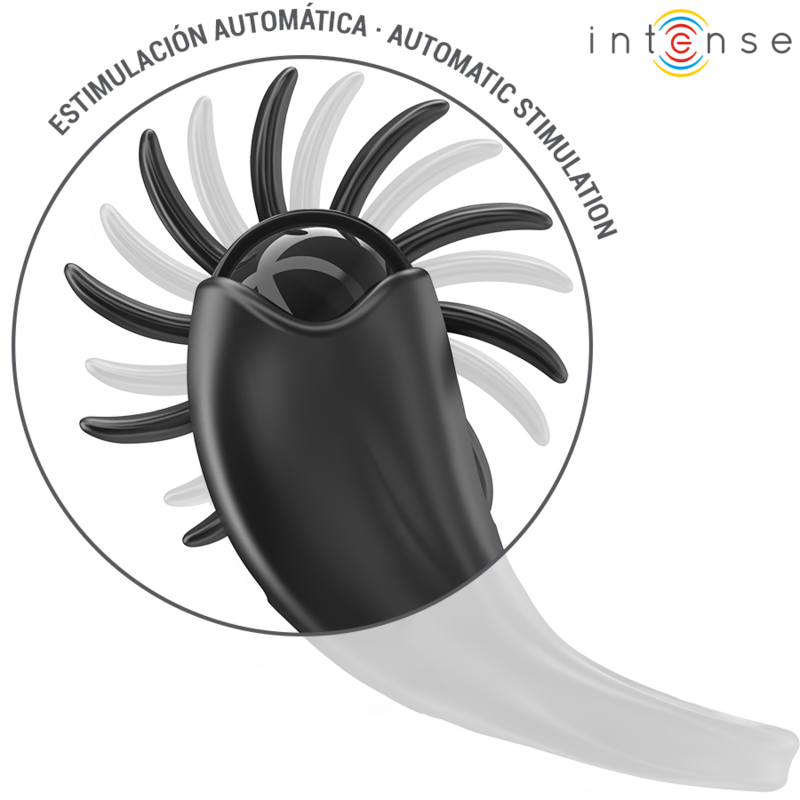 INTENSE - MABEL VIBRATION RING 10 VIBRATIONS WITH CLITORAL STIMULATOR BLACK