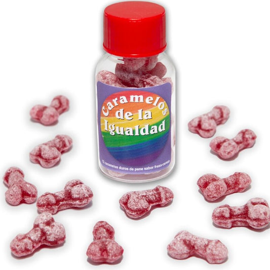 DIABLO PICANTE? 12 STRAWBERRY/CHERRY PENIS SHAPED CANDIES FOR EQUALITY