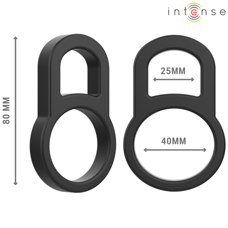 INTENSE - BOBBY DOUBLE SILICONE COCK RING BLACK