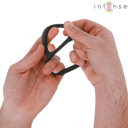 INTENSE - BOBBY DOUBLE SILICONE COCK RING BLACK