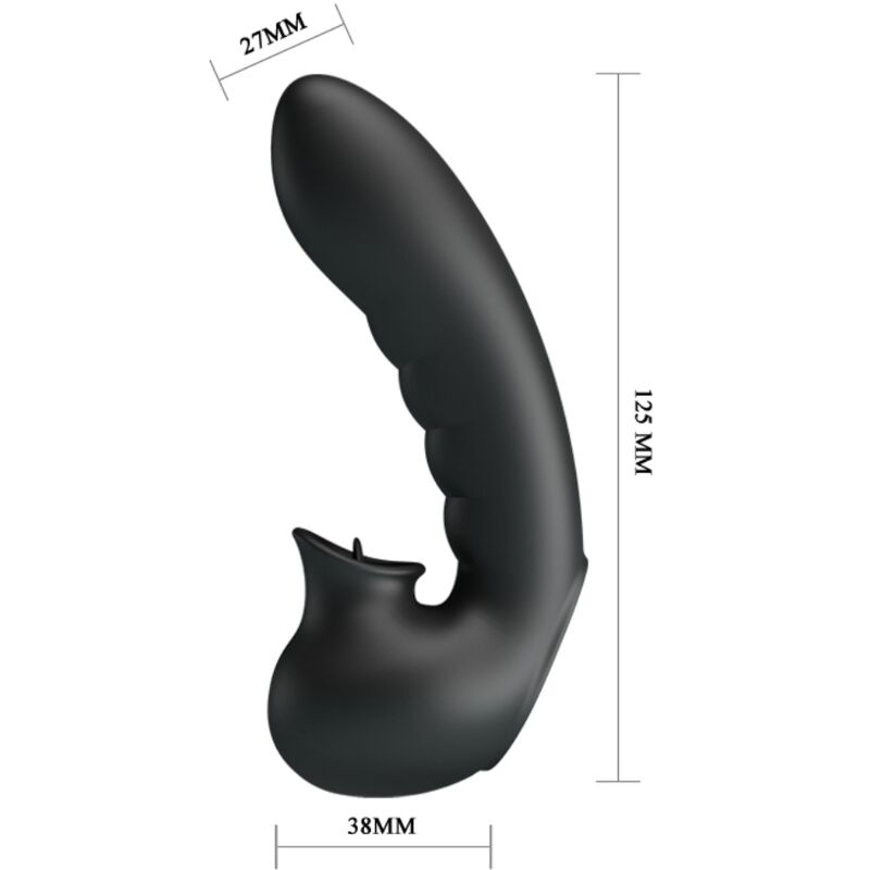 PRETTY LOVE - HOBGOBLIN VIBRATING FINGER SLEEVE 12 VIBRATIONS + CLITORAL STIMULATOR BLACK