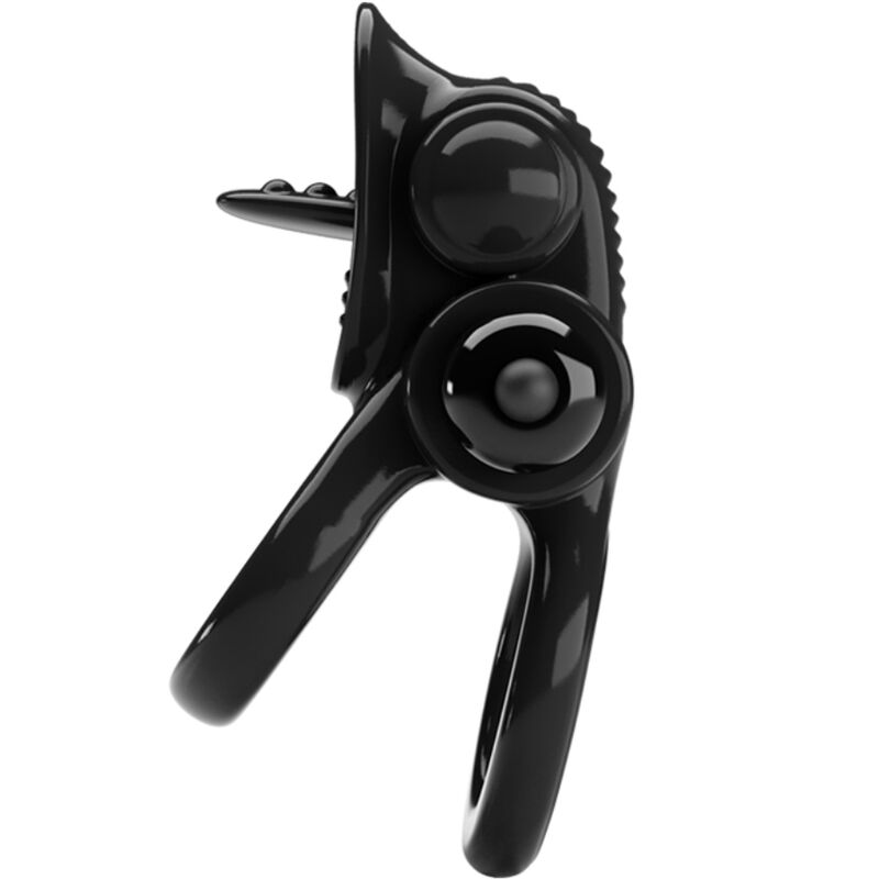 PRETTY LOVE - PASSIONATE RING DOUBLE VIBRATING RING + CLITORAL STIMULATOR BLACK
