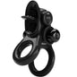 PRETTY LOVE - PASSIONATE RING DOUBLE VIBRATING RING + CLITORAL STIMULATOR BLACK