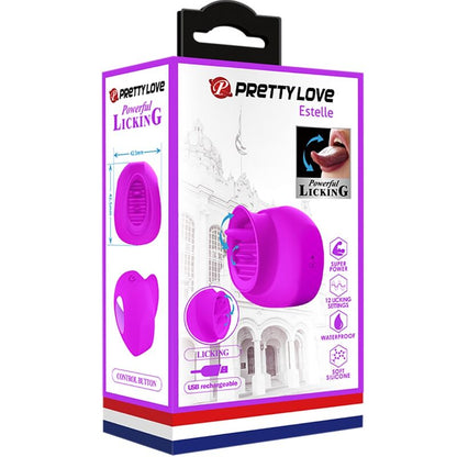 PRETTY LOVE - ESTELLE TONGUE CLITORAL STIMULATOR 12 VIBRATIONS PURPLE