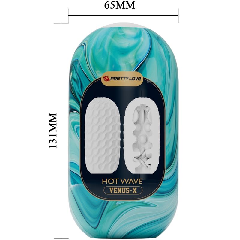 PRETTY LOVE - HOT WAVE MALE SILICONE MASTURBATOR, WHITE