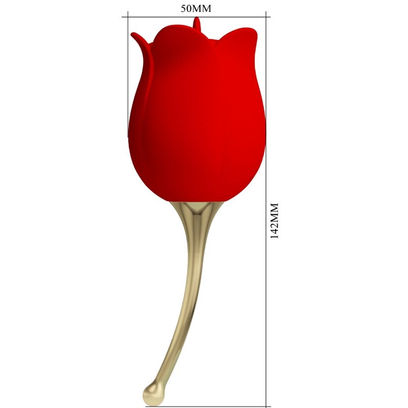 PRETTY LOVE - ROSE LOVER ROSE CLITORAL STIMULATOR 12 VIBRATIONS RED