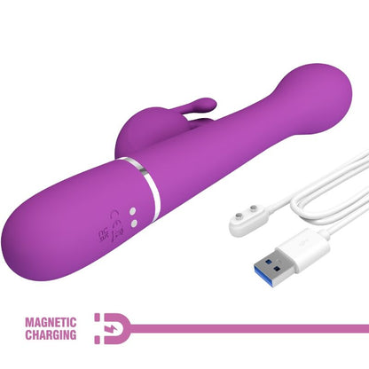 PRETTY LOVE - DEJON 3 IN 1 MULTIFUNCTIONAL RABBIT VIBRATOR PURPLE