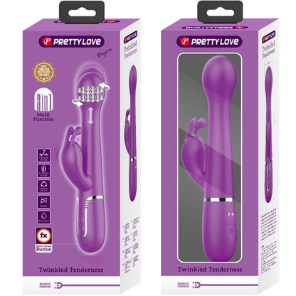 PRETTY LOVE - DEJON 3 IN 1 MULTIFUNCTIONAL RABBIT VIBRATOR PURPLE
