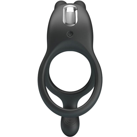 PRETTY LOVE - SETH DOUBLE VIBRATION RING RABBIT 7 VIBRATIONS BLACK