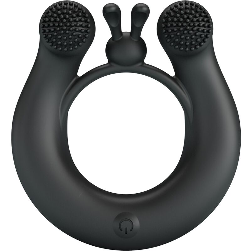 PRETTY LOVE - DAHLIA VIBRATING COCK RING + CLITORIS STIMULATOR 12 VIBRATIONS BLACK