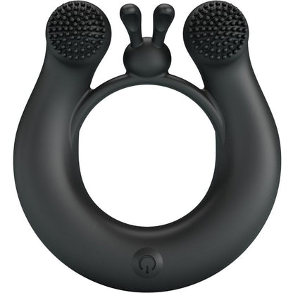 PRETTY LOVE - DAHLIA VIBRATING COCK RING + CLITORIS STIMULATOR 12 VIBRATIONS BLACK