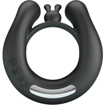 PRETTY LOVE - DAHLIA VIBRATING COCK RING + CLITORIS STIMULATOR 12 VIBRATIONS BLACK