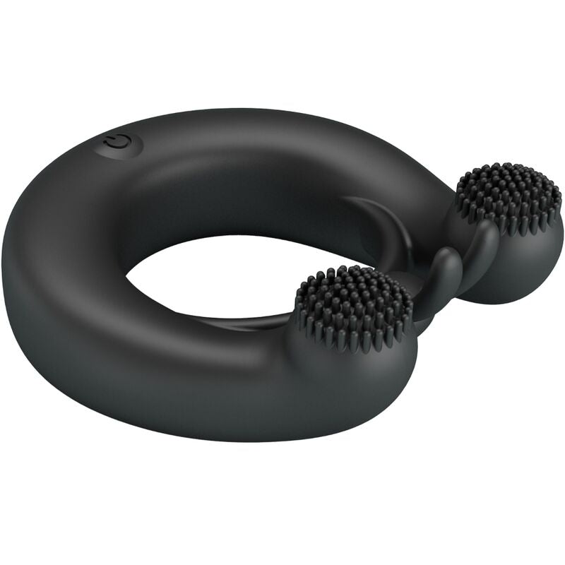 PRETTY LOVE - DAHLIA VIBRATING COCK RING + CLITORIS STIMULATOR 12 VIBRATIONS BLACK