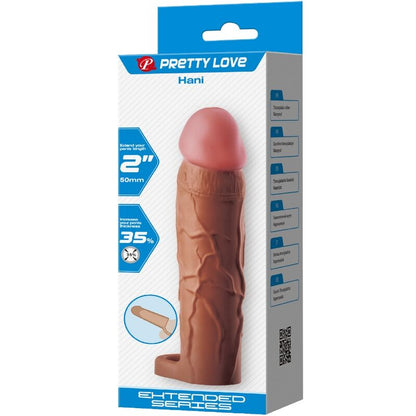 PRETTY LOVE - HANI PENIS SLEEVE WITH 5 CM EXTENSION MULATTE