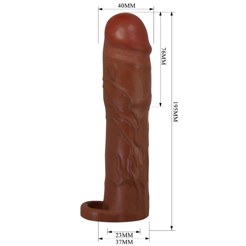 PRETTY LOVE - GERD PENIS SLEEVE WITH 7.6 CM EXTENSION MULATTE