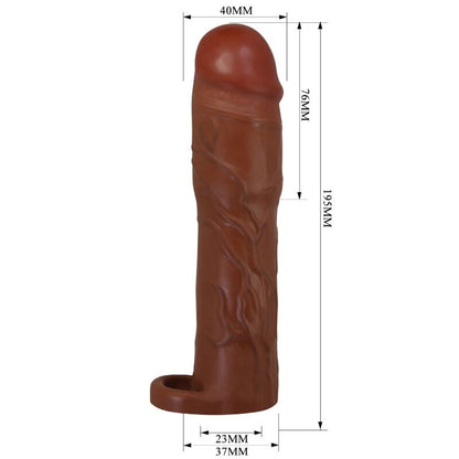 PRETTY LOVE - GERD PENIS SLEEVE WITH 7.6 CM EXTENSION MULATTE