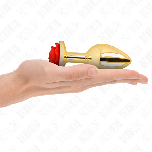 KINK - PLUG ANAL GOLD ROSE RED SIZE L