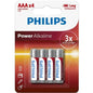 PHILIPS - POWER ALKALINE-BATTERIE AAA LR03, BLISTER*4