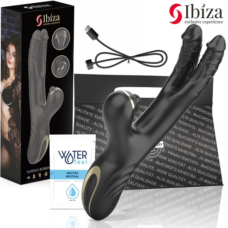 IBIZA - TWO DRAGONS DUAL VIBRATOR BLACK