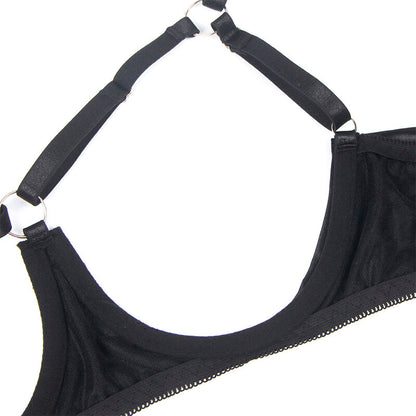 SUBBLIME - 955205 BRA AND PANTY SET WITH ADJUSTABLE BLACK BOW L/XL