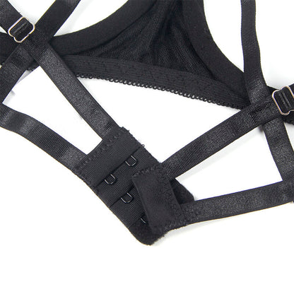 SUBBLIME - 955205 BRA AND PANTY SET WITH ADJUSTABLE BLACK BOW L/XL