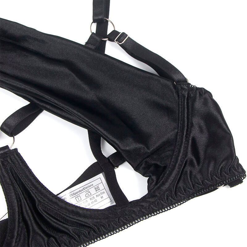 SUBBLIME - 955205 BRA AND PANTY SET WITH ADJUSTABLE BLACK BOW L/XL