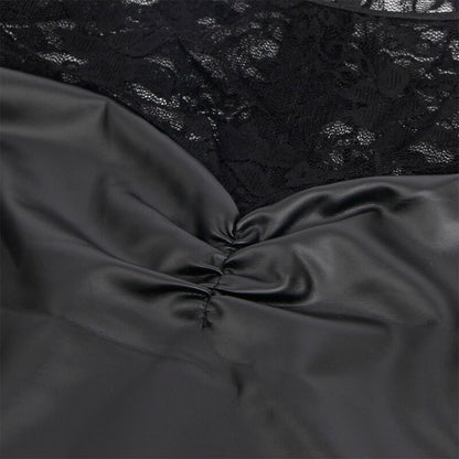 SUBBLIME - 955595 LANGARMKLEID MIT SCHWARZER SPITZE S/M