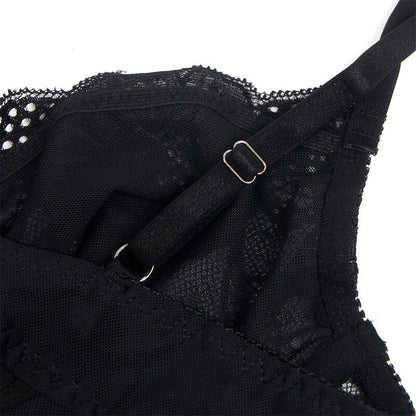 SUBBLIME - 955618 LACE BODYSUIT WITH CROTCH CLOSURE BLACK S/M