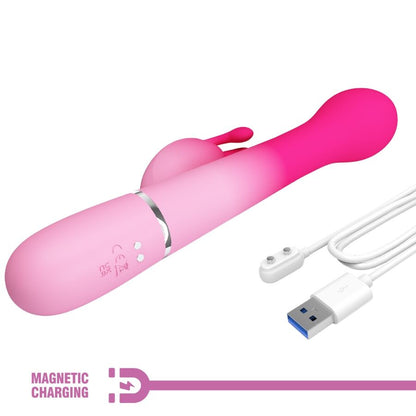 PRETTY LOVE - DEJON 3 IN 1 MULTIFUNCTIONAL RABBIT VIBRATOR PINK