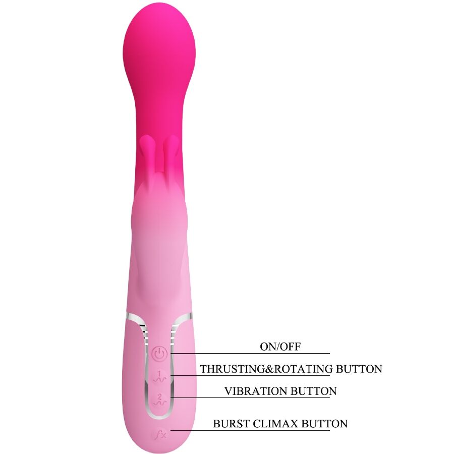 PRETTY LOVE - DEJON 3 IN 1 MULTIFUNCTIONAL RABBIT VIBRATOR PINK