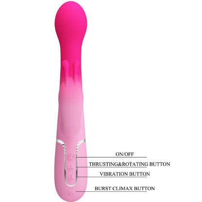 PRETTY LOVE - DEJON 3 IN 1 MULTIFUNCTIONAL RABBIT VIBRATOR PINK