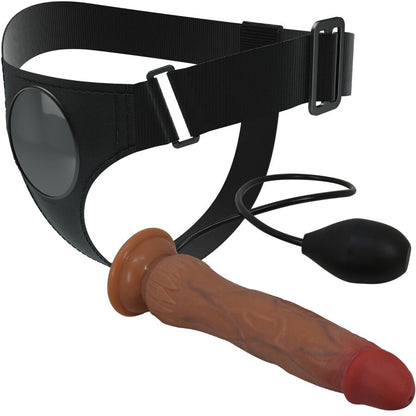 PRETTY LOVE - KYTON UNIVERSAL HARNESS SLIP WITH SQUIRTING DILDO 19 CM MULATO