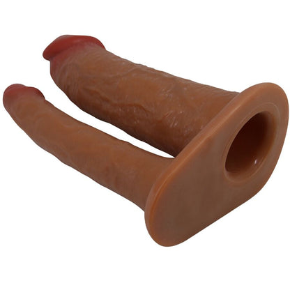 PRETTY LOVE - YAIRON DOUBLE PENIS SLEEVE WITH 4 CM EXTENSION MULATTE
