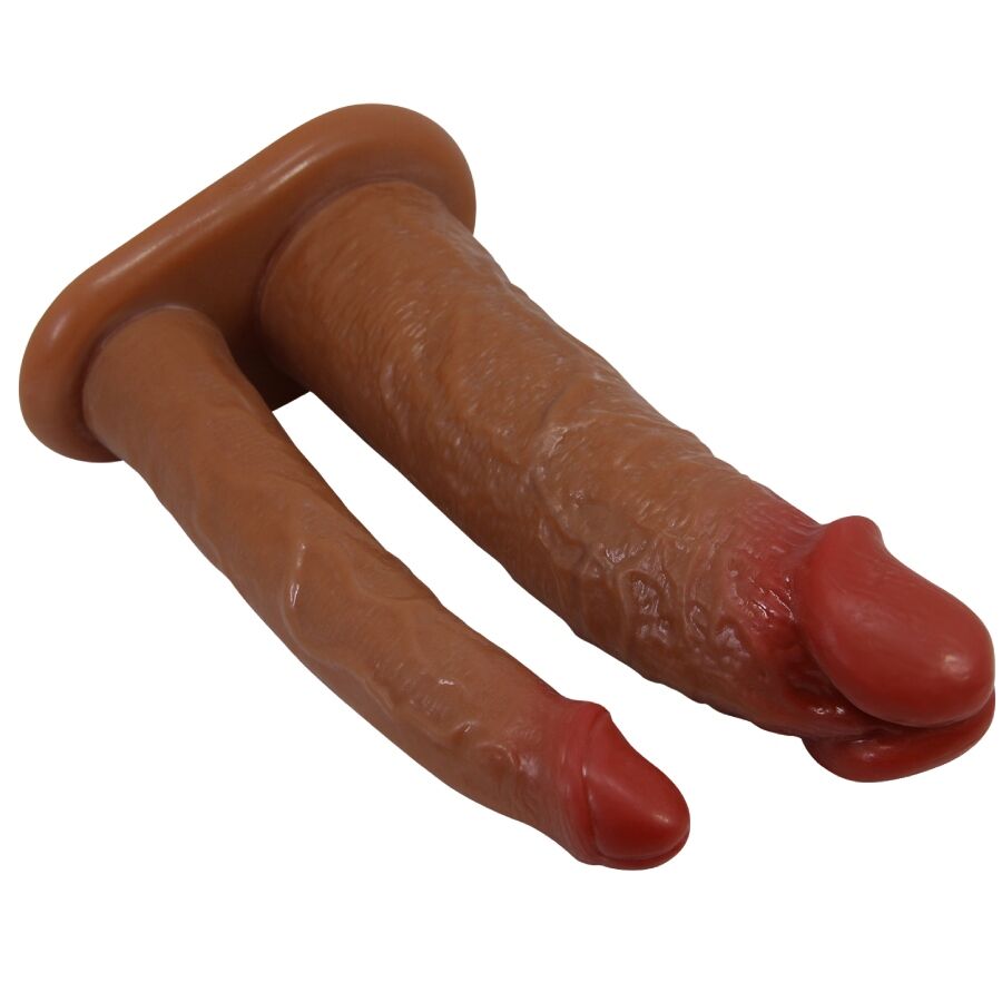 PRETTY LOVE - YAIRON DOUBLE PENIS SLEEVE WITH 4 CM EXTENSION MULATTE