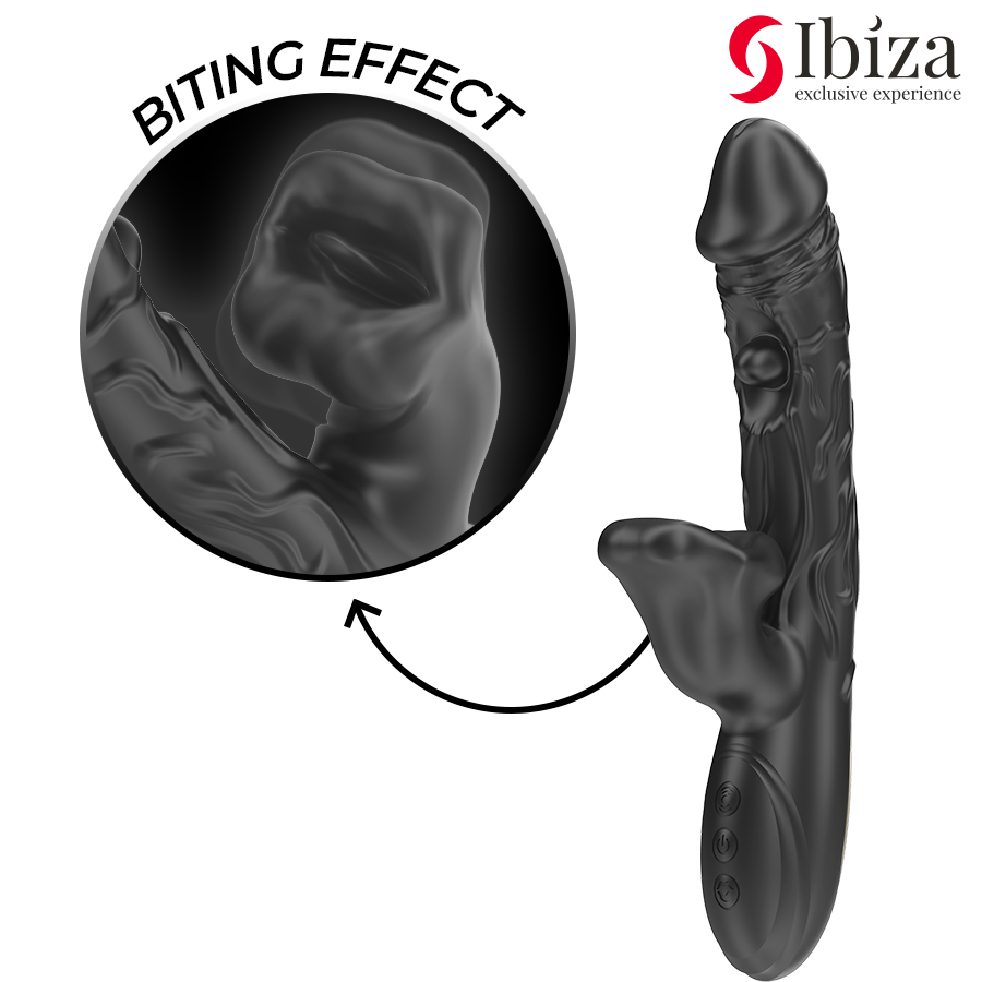 IBIZA - VIBRATOR AND CLITORAL STIMULATOR WITH BITING AND ROTATION EFFECT